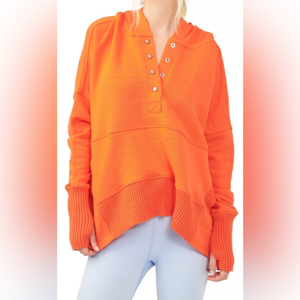 Free People Movement Solid Dove Pullover Orange Size L
